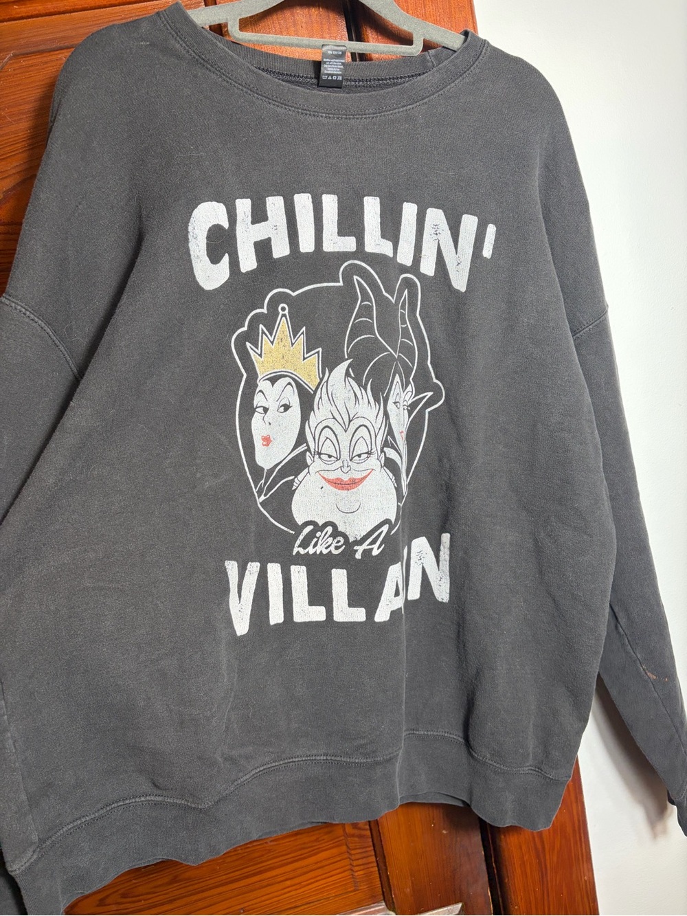 Disney Black Crewneck Sweatshirt with Villains Graphic